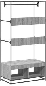 vidaXL Szafa, szary dąb sonoma, 90x50x180 cm, materiał drewnopochodny 6