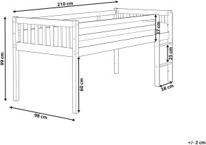 Beliani Łóżko na antresoli Drewno PEIPIN 90 x 200 cm Jasnobrązowy 2