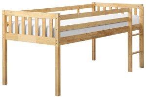 Beliani Łóżko na antresoli Drewno PEIPIN 90 x 200 cm Jasnobrązowy 5