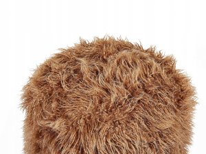 Beliani Puf futrzany ⌀ 50 cm brązowy TUKKI 4
