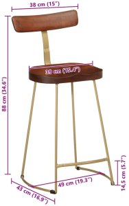 vidaXL Hokery barowe 2 szt. 49x43x88 cm Drewno lite Mango 9