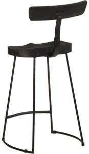 vidaXL Hokery barowe 2 szt. Czarny 49x43x88 cm Drewno lite Mango 4