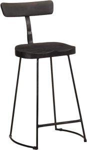 vidaXL Hokery barowe 2 szt. Czarny 49x43x88 cm Drewno lite Mango 10