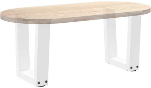 vidaXL Nogi do stołu jadalnego w kształcie litery V 2 szt. Białe Stal 8