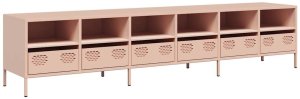 vidaXL Szafka RTV, różowa, 202x39x43,5 cm, stal walcowana na zimno 2