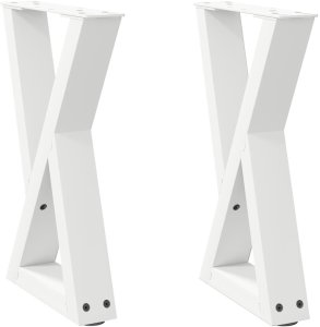 vidaXL Nogi do stolika kawowego 2 szt. Białe 38x(42-43,3) cm Stal 2