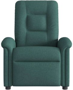 vidaXL Rozkładany fotel masujący, elektryczny, ciemnozielony, tkanina 5