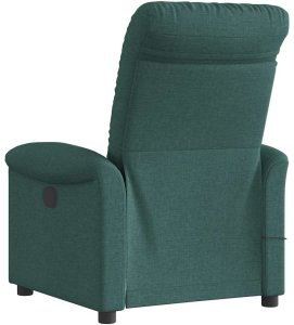 vidaXL Rozkładany fotel masujący, elektryczny, ciemnozielony, tkanina 7