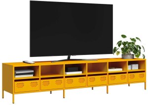 Szafka RTV, żółta, 202x39x43,5 cm, stal walcowana na zimno Lumarko! Lumarko! 1