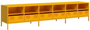 vidaXL Szafka RTV, żółta, 202x39x43,5 cm, stal walcowana na zimno 2
