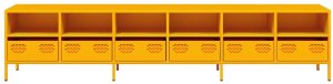 vidaXL Szafka RTV, żółta, 202x39x43,5 cm, stal walcowana na zimno 5