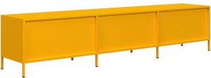 vidaXL Szafka RTV, żółta, 202x39x43,5 cm, stal walcowana na zimno 7