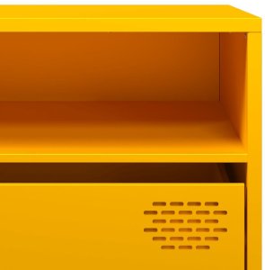 vidaXL Szafka RTV, żółta, 202x39x43,5 cm, stal walcowana na zimno 10