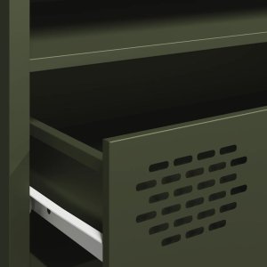 vidaXL Szafka RTV, oliwkowa, 202x39x43,5 cm, stal walcowana na zimno 9