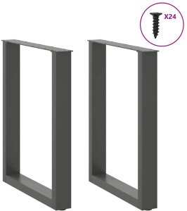 vidaXL Nogi do stolika kawowego, 2 szt., antracyt, 60x(72-73) cm, stal 3