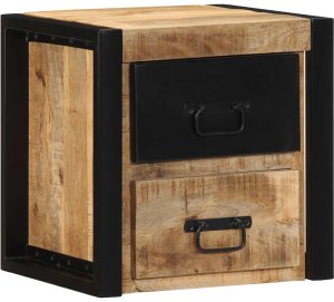 Szafka nocna 40x35x25 cm lite drewno surowe mango Lumarko! 1