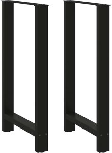 Nogi do stolika kawowego, czarne, 2 szt., 60x(100-101) cm, stal Lumarko! Lumarko! 1