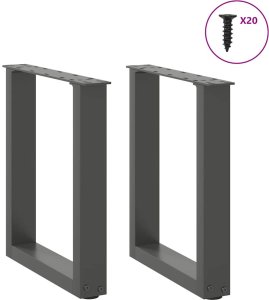 vidaXL Nogi do stolika kawowego, 2 szt., antracyt, 38x(42-43) cm, stal 3