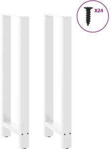 vidaXL Nogi do stolika kawowego, białe, 2 szt., 50x(110-111) cm, stal 3