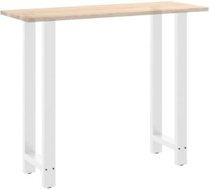 vidaXL Nogi do stolika kawowego, białe, 2 szt., 50x(110-111) cm, stal 8