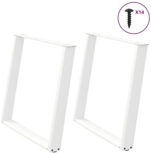 Nogi do stołu jadalnianego, 2 szt., białe, 90x(72-73) cm, stal Lumarko! Lumarko! 1