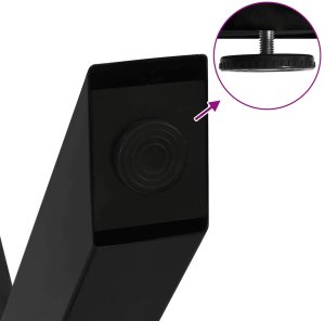 vidaXL Nogi do stołu jadalnego, 2 szt., czarne, 57x(72-73) cm, stal 9