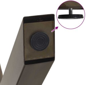 vidaXL Nogi do stołu jadalnianego, 2 szt., 90x(72-73) cm, stal 9