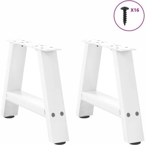 vidaXL Nogi do stolika kawowego, 2 szt., biale, 30x(30-31) cm, stal 3
