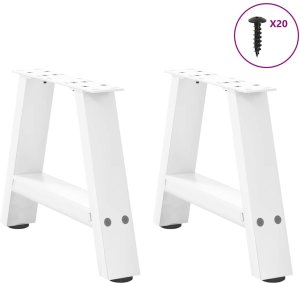 vidaXL Nogi do stolika kawowego, 2 szt., biale, 40x(30-31) cm, stal 3