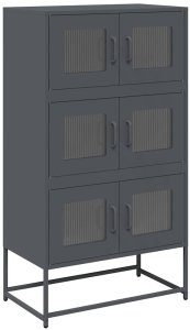 vidaXL Komoda wysoka Antracyt 68x39x123 cm Stal 2