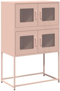 vidaXL Komoda wysoka różowa 68x39x107 cm stalowa 2