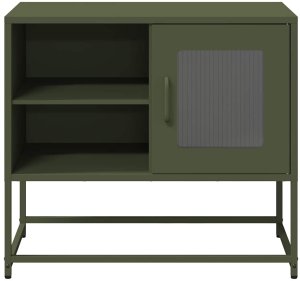 vidaXL Szafka pod telewizor, oliwkowa, 68x39x60,5 cm, stalowa 5