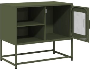 vidaXL Szafka pod telewizor, oliwkowa, 68x39x60,5 cm, stalowa 6