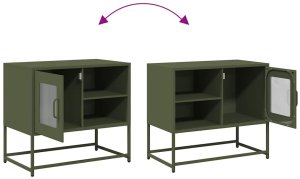 vidaXL Szafka pod telewizor, oliwkowa, 68x39x60,5 cm, stalowa 10