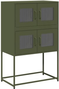 vidaXL Komoda Oliwkowo-zielona 68x39x107 cm Stal 2