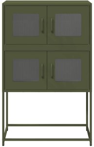 vidaXL Komoda Oliwkowo-zielona 68x39x107 cm Stal 5