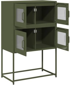 vidaXL Komoda Oliwkowo-zielona 68x39x107 cm Stal 6