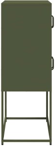 vidaXL Komoda Oliwkowo-zielona 68x39x107 cm Stal 7