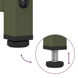 vidaXL Komoda Oliwkowo-zielona 68x39x107 cm Stal 9