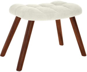 vidaXL Fotel relaksacyjny ze stołkiem, kremowy aksamit 6