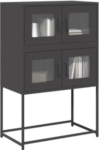 vidaXL Komoda wysoka czarna 68x39x107 cm stalowa 1