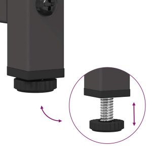 vidaXL Komoda wysoka czarna 68x39x107 cm stalowa 9
