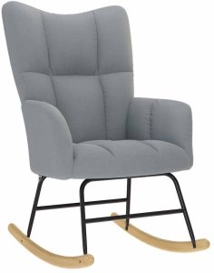 vidaXL Fotel bujany z podnóżkiem, jasnoszary, tkanina 5