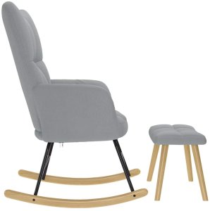 vidaXL Fotel bujany z podnóżkiem, jasnoszary, tkanina 7