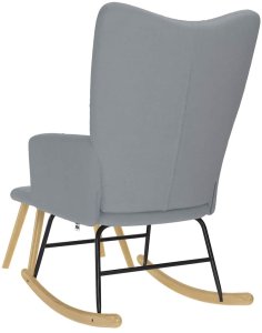 vidaXL Fotel bujany z podnóżkiem, jasnoszary, tkanina 8