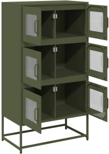 vidaXL Komoda Oliwkowo-zielona 68x39x123 cm Stal 6