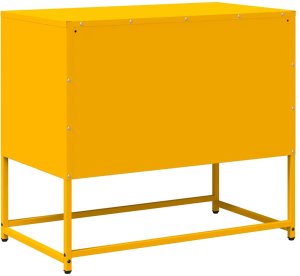 vidaXL Szafka pod telewizor, musztardowa, 68x39x60,5 cm, stalowa 8