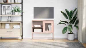 vidaXL Szafka pod telewizor, różowa, 68x39x60,5 cm, stalowa 3