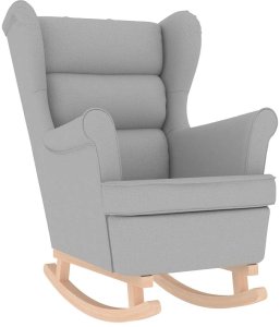 vidaXL Fotel bujany, szary, 74x90x102 cm, tapicerowany tkaniną 2