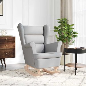 vidaXL Fotel bujany, szary, 74x90x102 cm, tapicerowany tkaniną 3